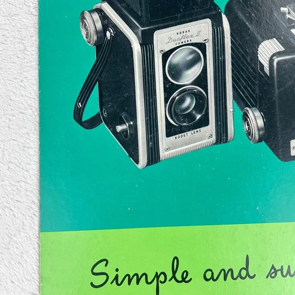 1950s‎ Kodak Brownie Camera Vintage 20 Advertising Sign Cardboard Easel